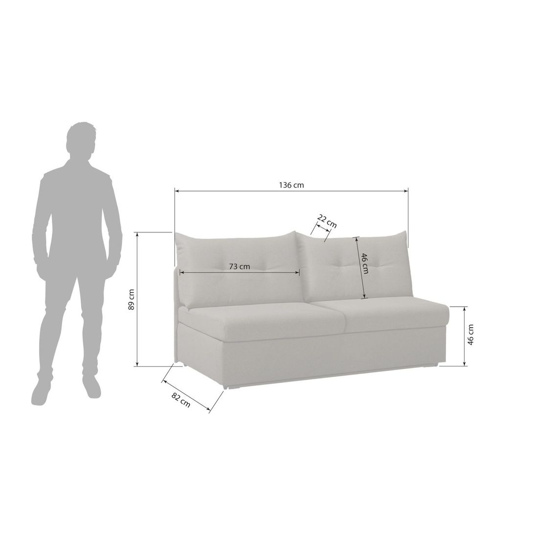 Schlafsofa Retford Webstoff/Velours mit Bettkasten
