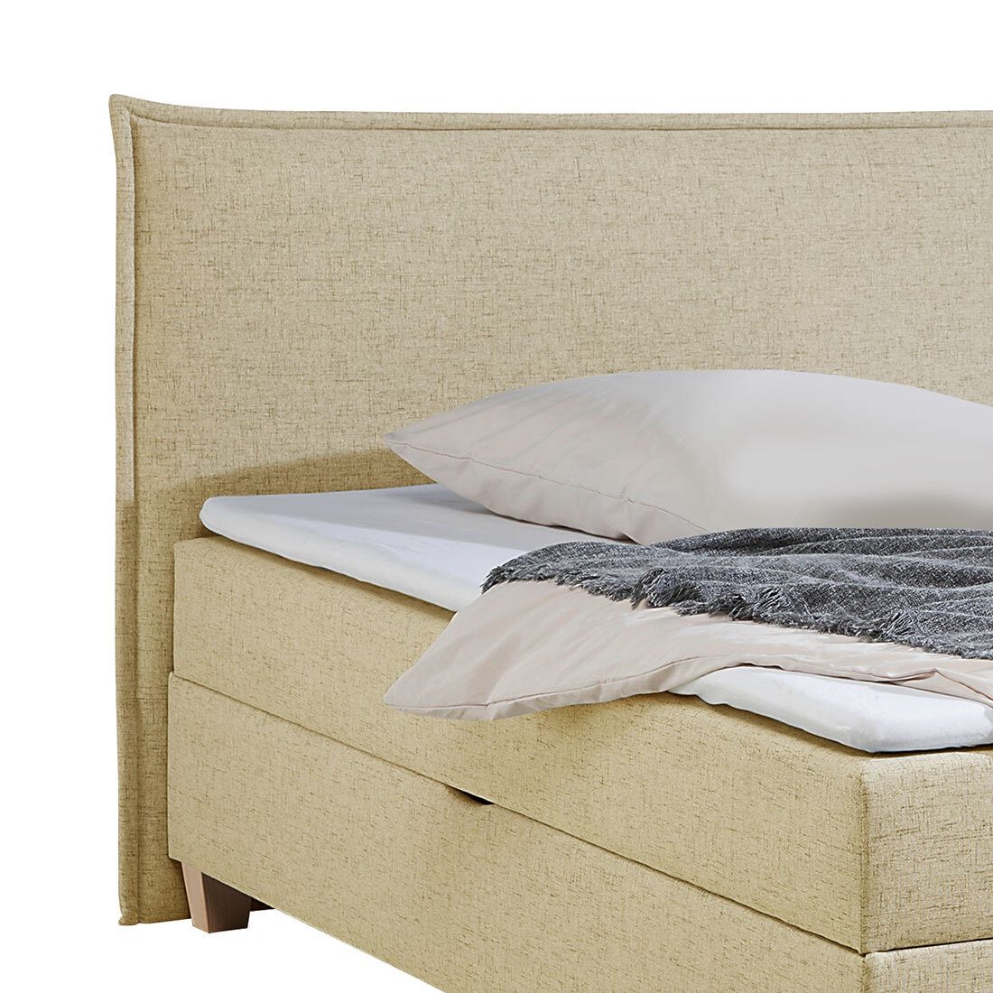 HOMELIV. Boxbett Zibo Webstoff mit Bettkasten
