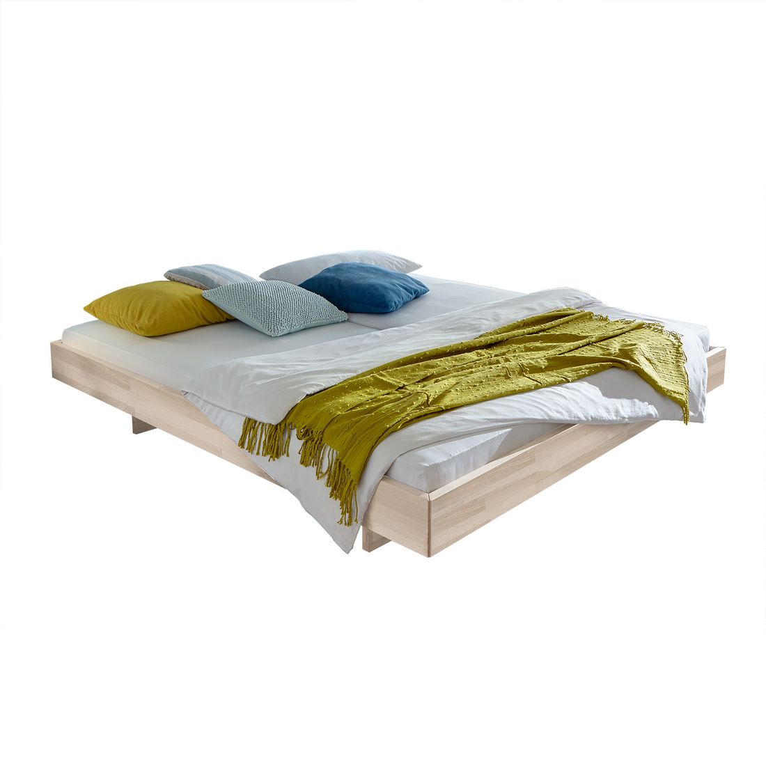 Bett Rimini Buche Massivholz ohne Kopfteil