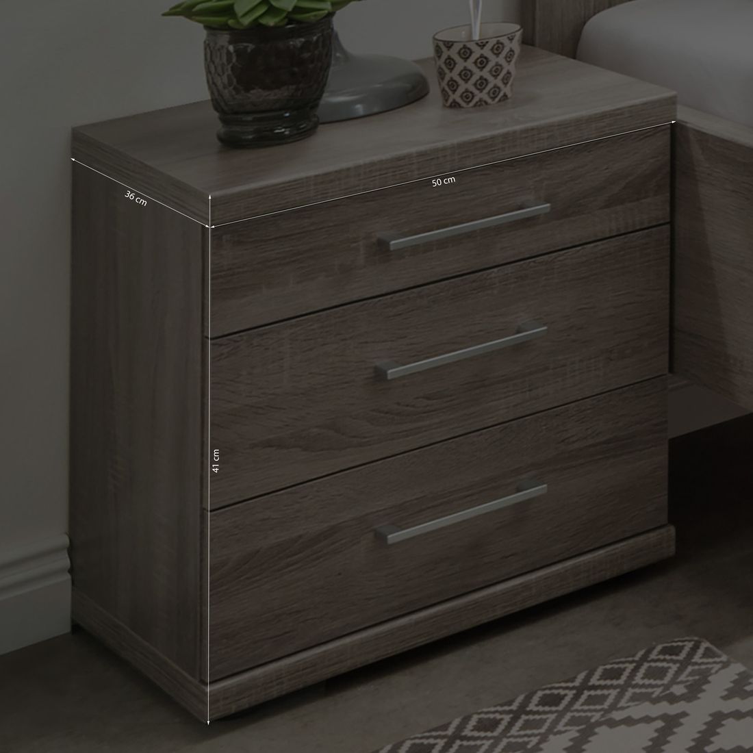 Nachttisch Troia Eiche Dekor H 41cm