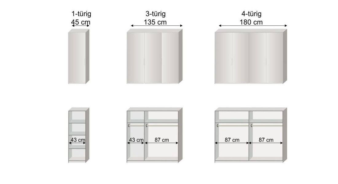 Drehtüren-Kleiderschrank Coreno Eiche Dekor
