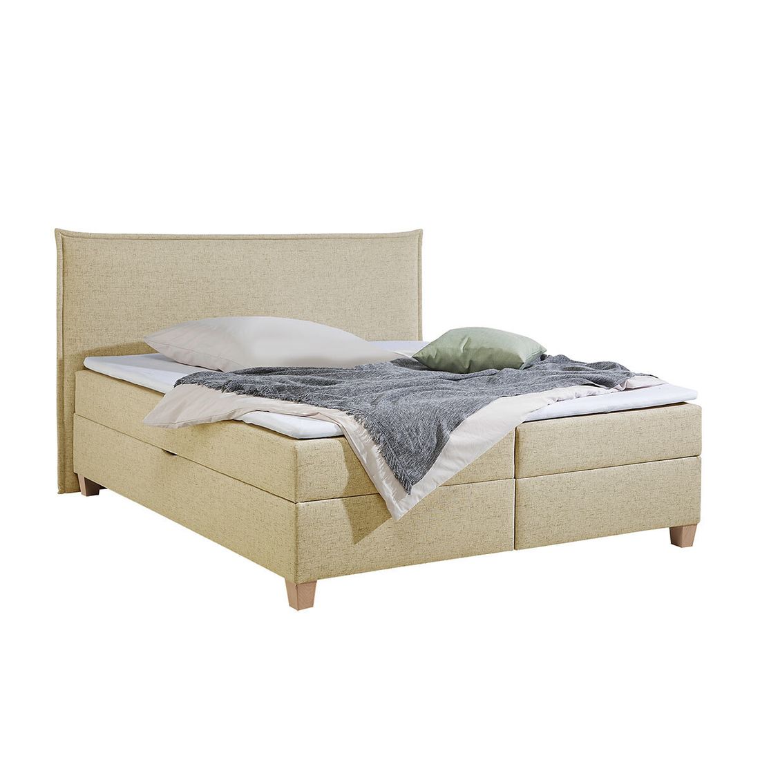 HOMELIV. Boxbett Zibo Webstoff mit Bettkasten