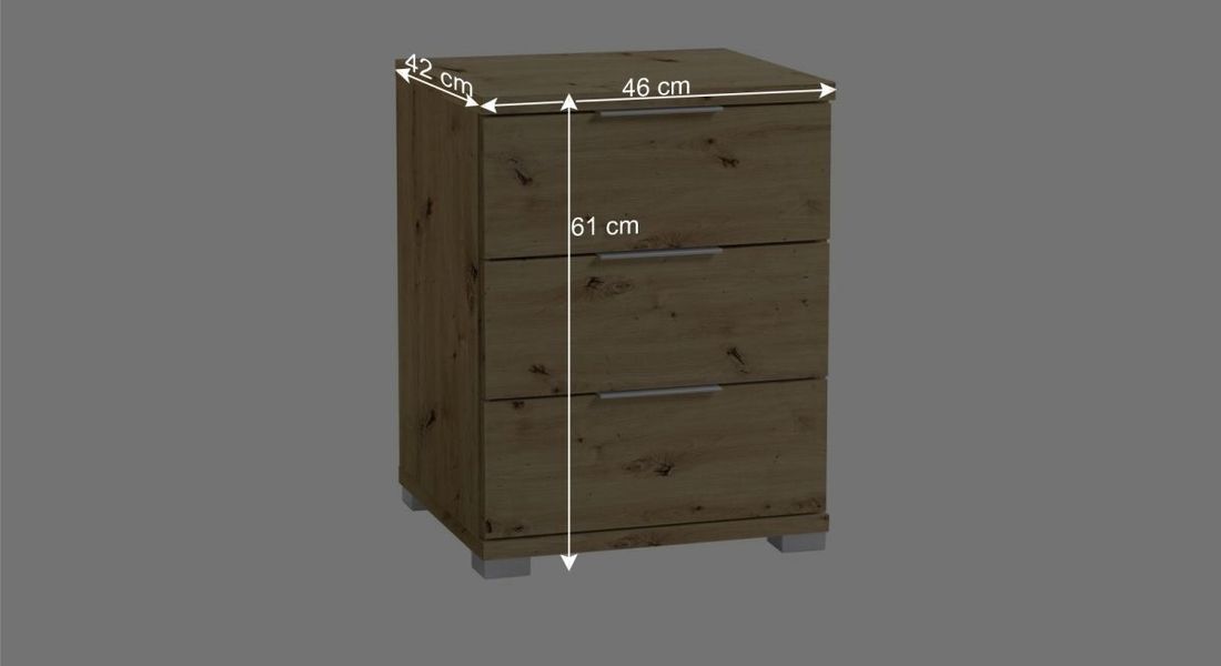 Nachttisch Madun Eiche Dekor H 61cm