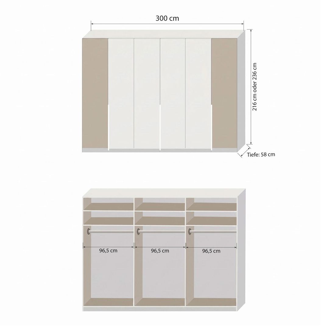 Musterring Drehtüren-Kleiderschrank San Diego mit Glasfront
