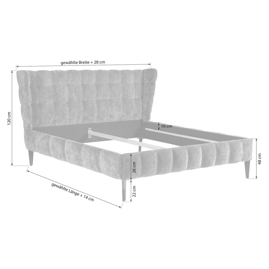 Polsterbett Lithia Komfort Velours