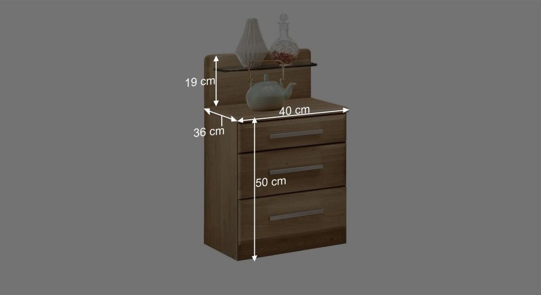 Nachttisch Hazleton Eiche teilmassiv H 50cm