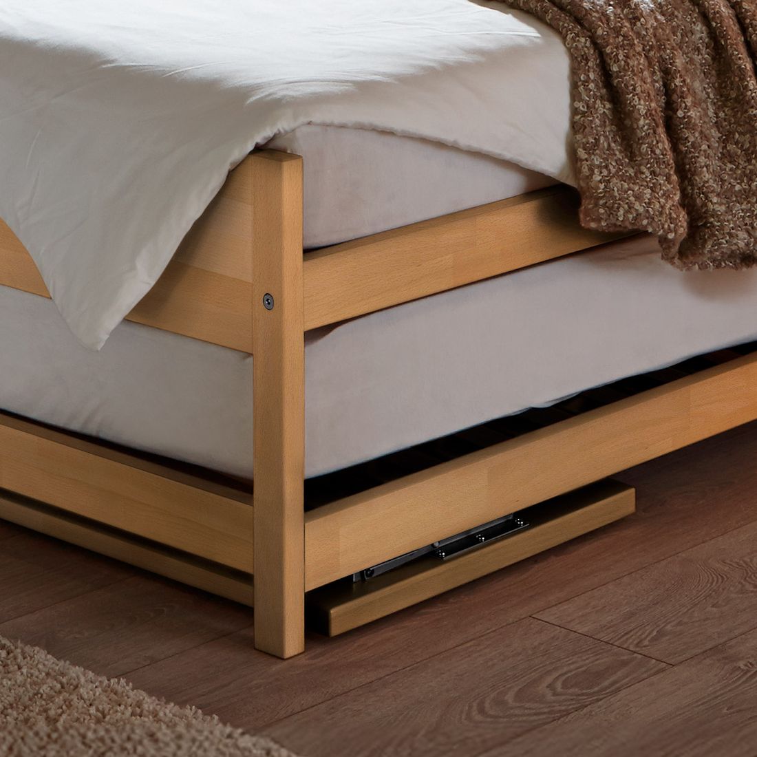 Ausziehbett On Top Buche Massivholz mit Lattenrost