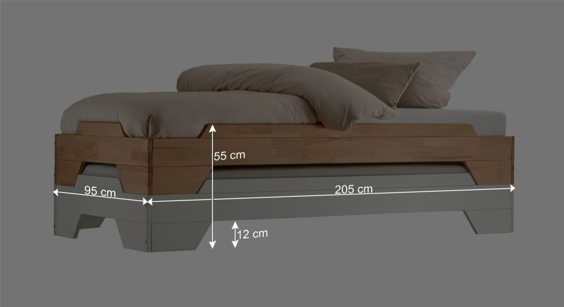 Stapelbett Narvik Buche Massivholz ohne Kopfteil
