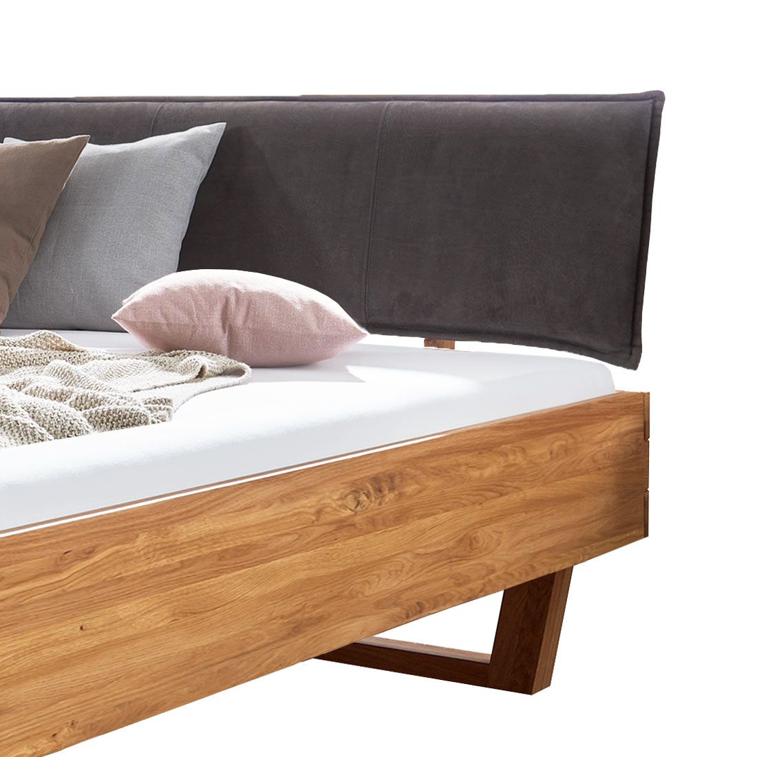 Bett Lobivia Komfort Wildeiche Massivholz