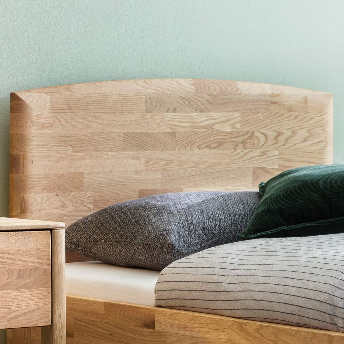 Einzelbett Stanis Komfort Eiche Massivholz