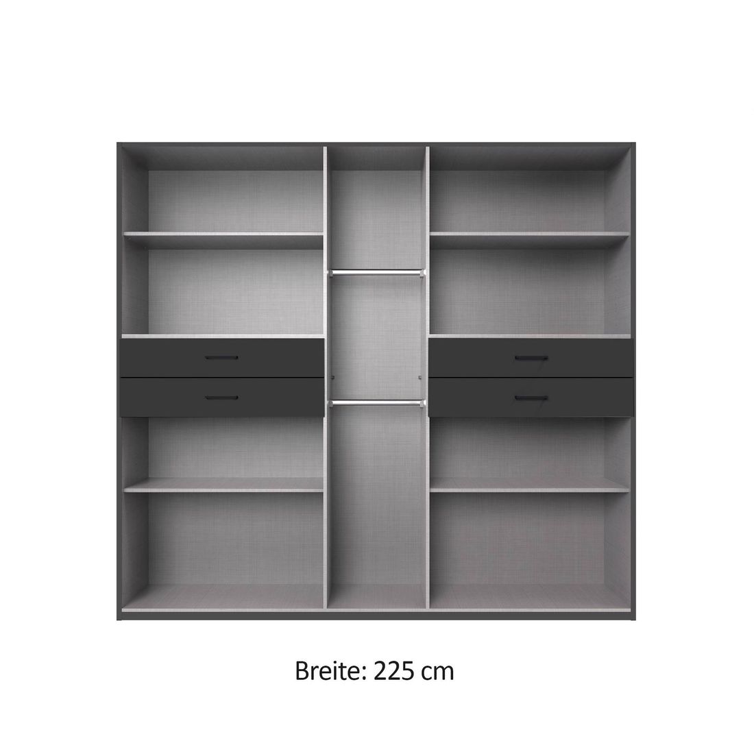 Drehtüren-Kleiderschrank Tredos mit Spiegel und Schubladen