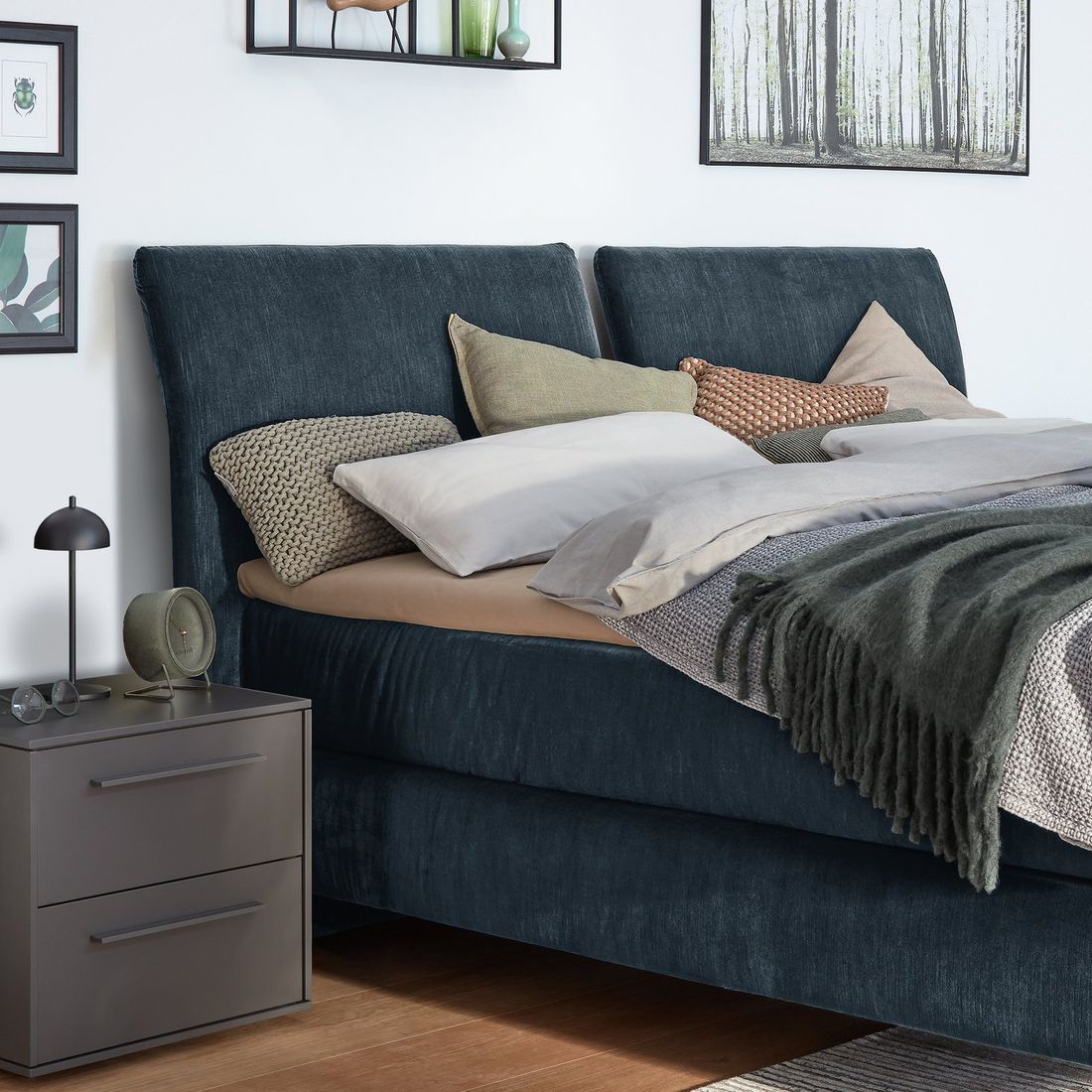 MUSTERRING Boxspringbett Elias JAB Kollektion Kopfteil geteilt