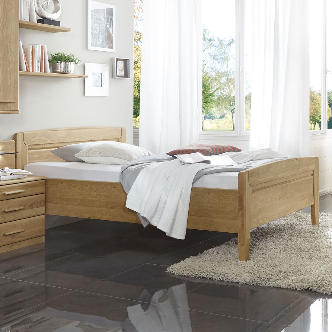 Seniorenbett Agaro Komfort Eiche teilmassiv