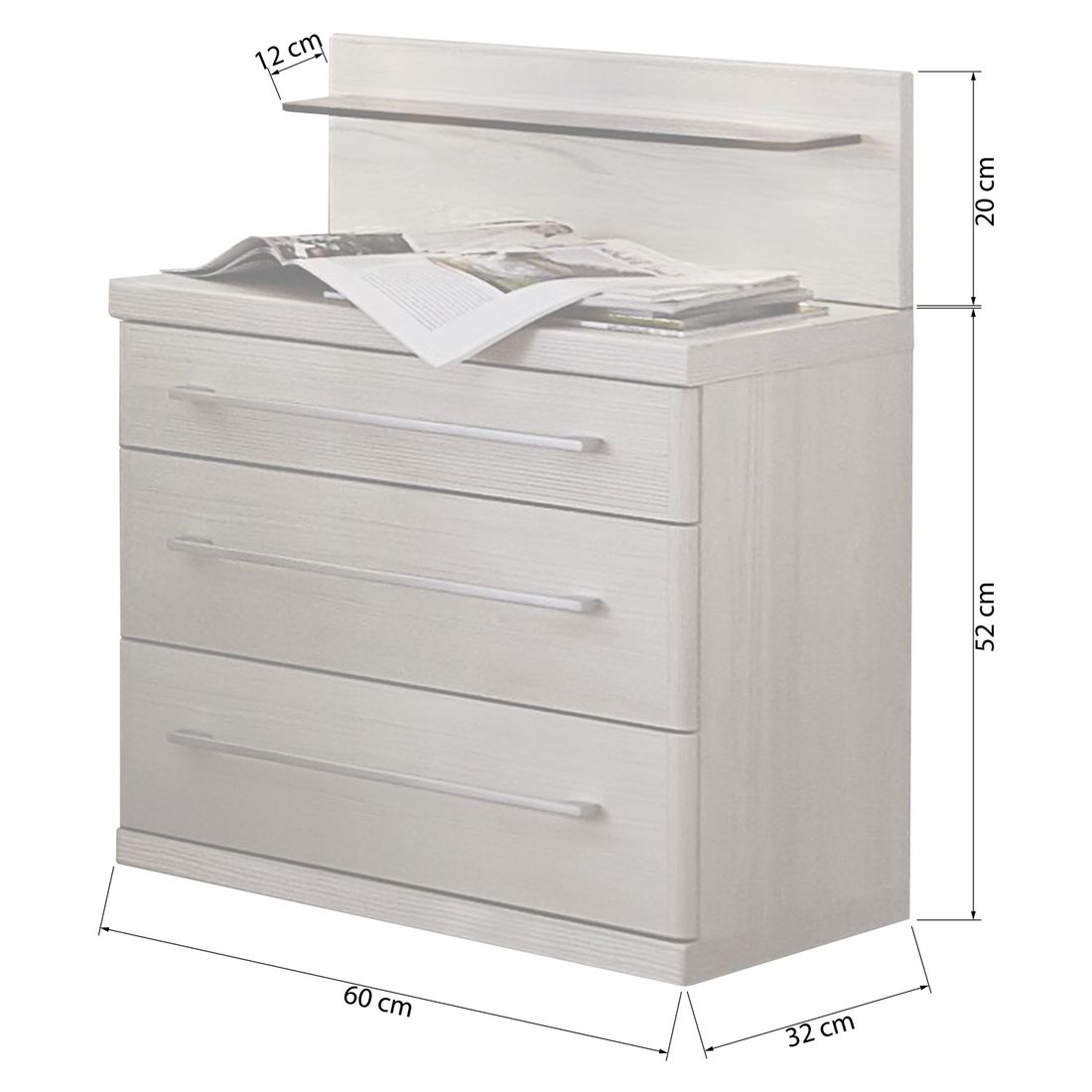 Nachttisch Apolda Lärche Dekor H 52cm