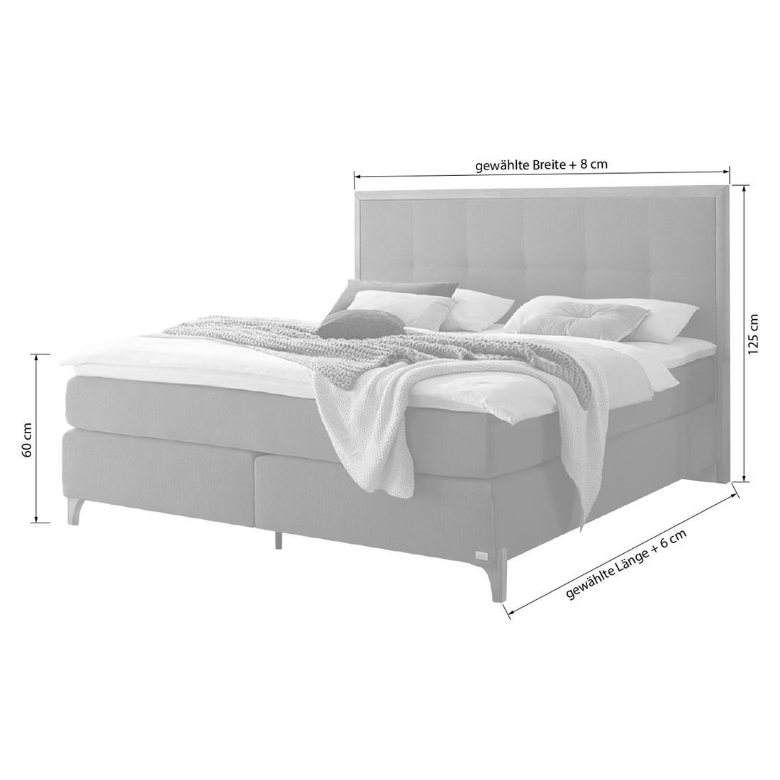 Boxspringbett Knossos Velours-Strukturstoff