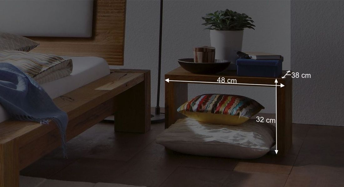 Nachttisch Domingo Wildeiche Massivholz H 32cm