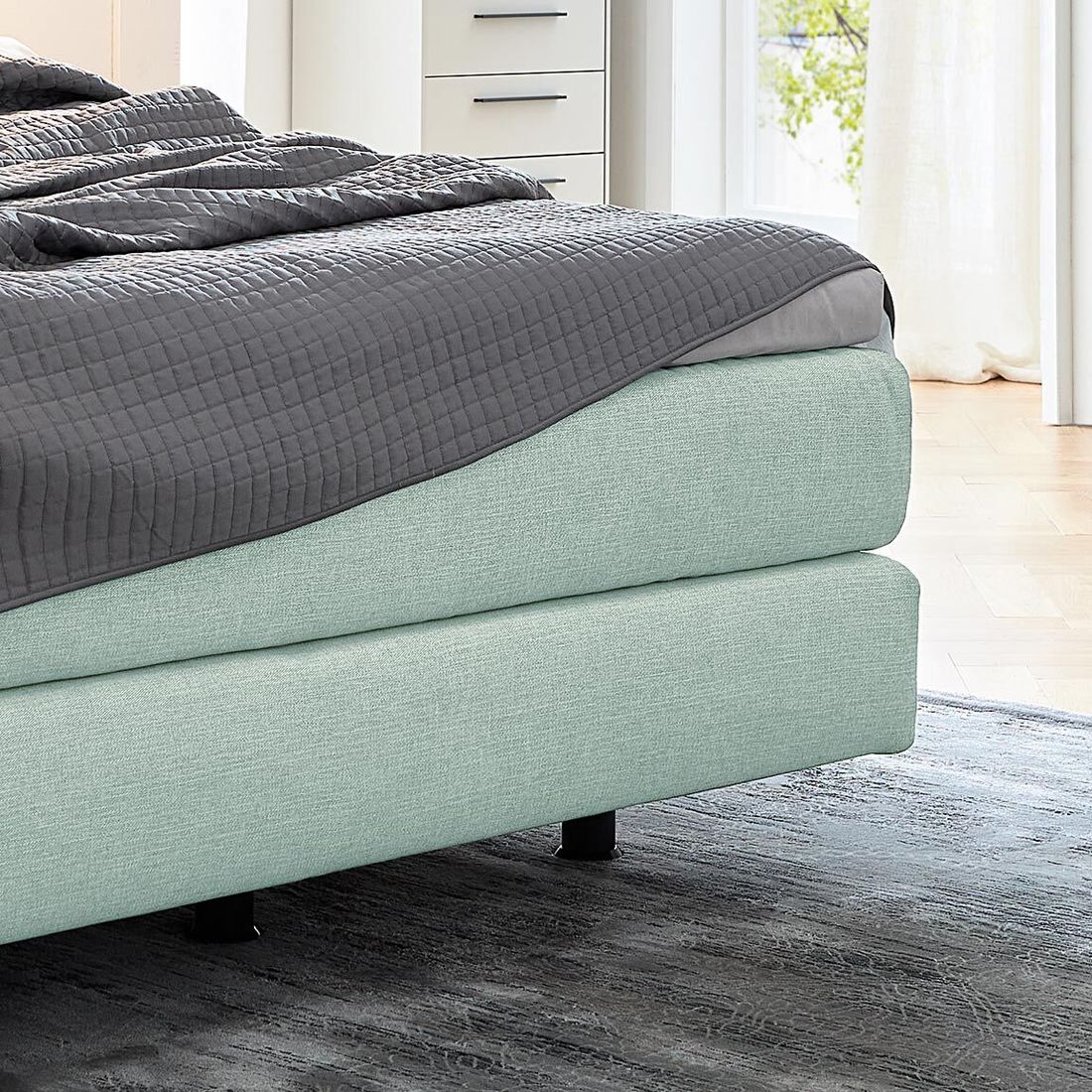 Musterring Boxspringbett Elias Webstoff mit Kopfteil geradlinig