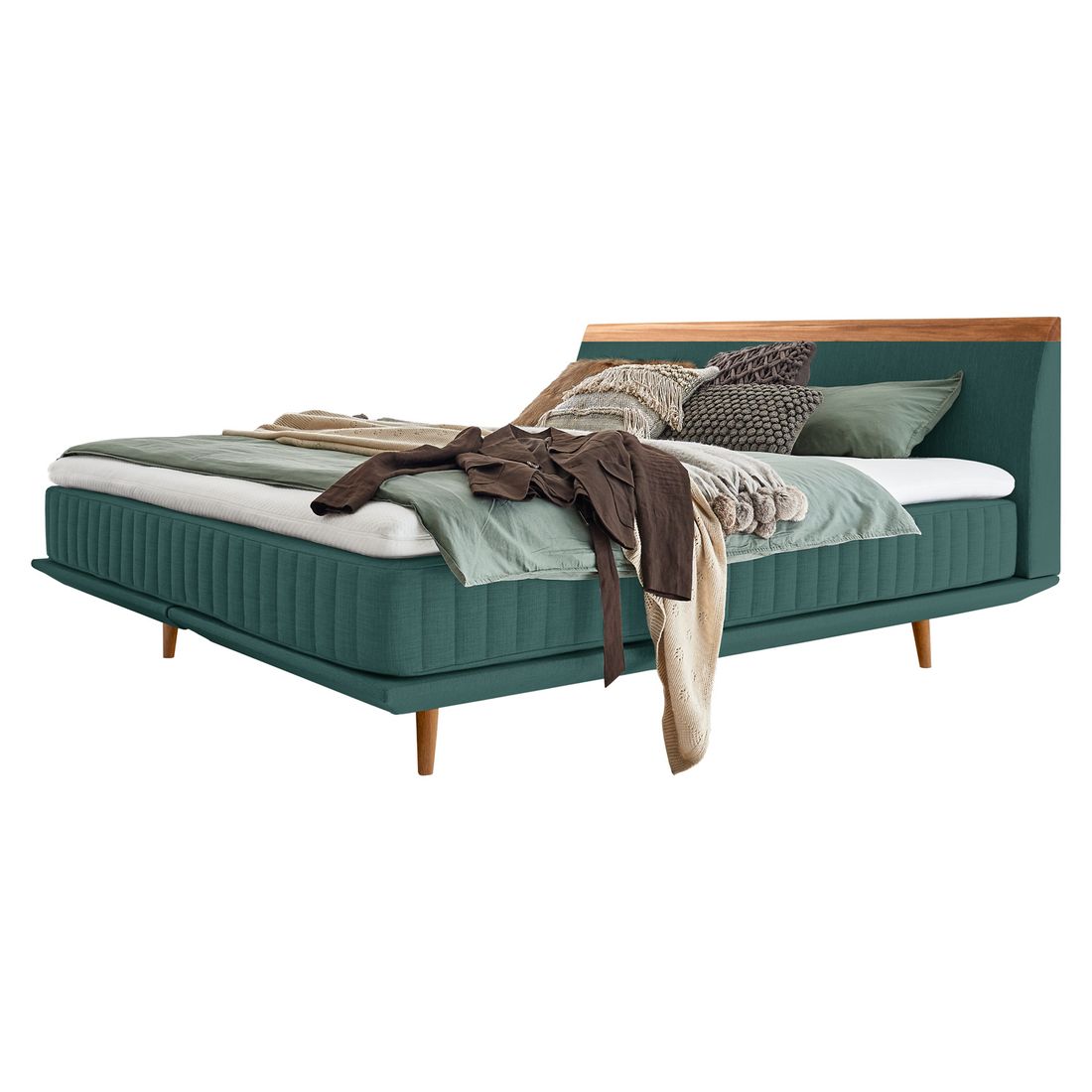 Boxspringbett Mavilla Eiche Webstoff