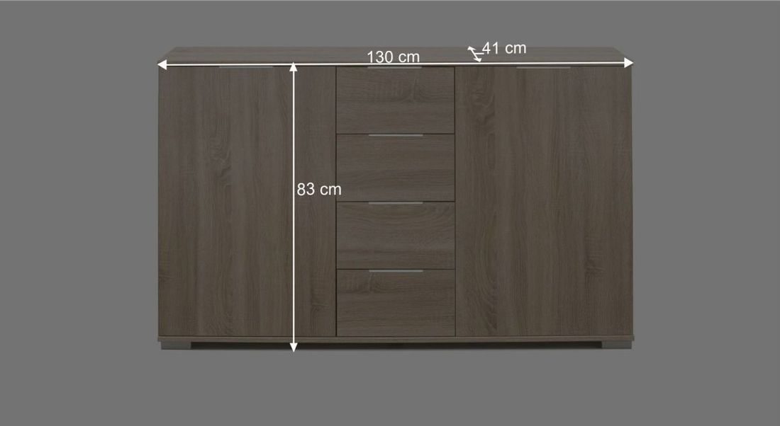 Kommode Sinello Eiche Dekor mit Schubladen