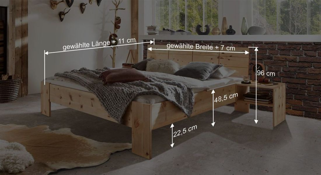 Bett Nudo Komfort Zirbe Massivholz