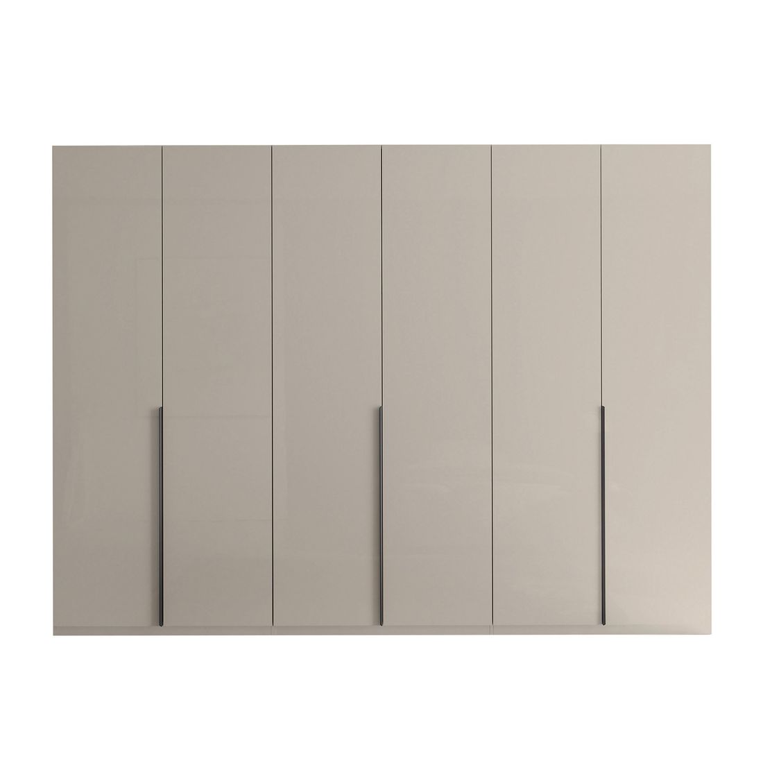Drehtüren-Kleiderschrank Torvian 302x225cm mit Innenausstattung Kaschmir Hochglanz