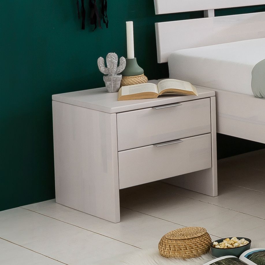 HOMELIV. Nachttisch Tanu Kernbuche Massivholz H 40cm