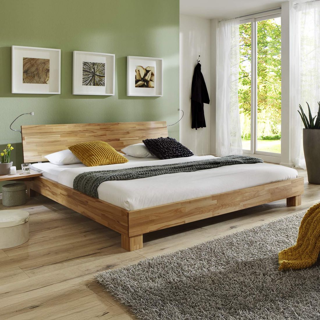 Bett Lesina Buche Massivholz