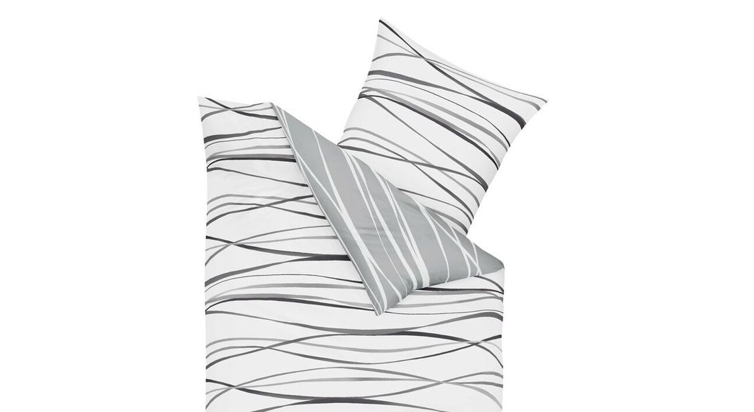 Feinbiber-Bettwäsche Swinging Grey