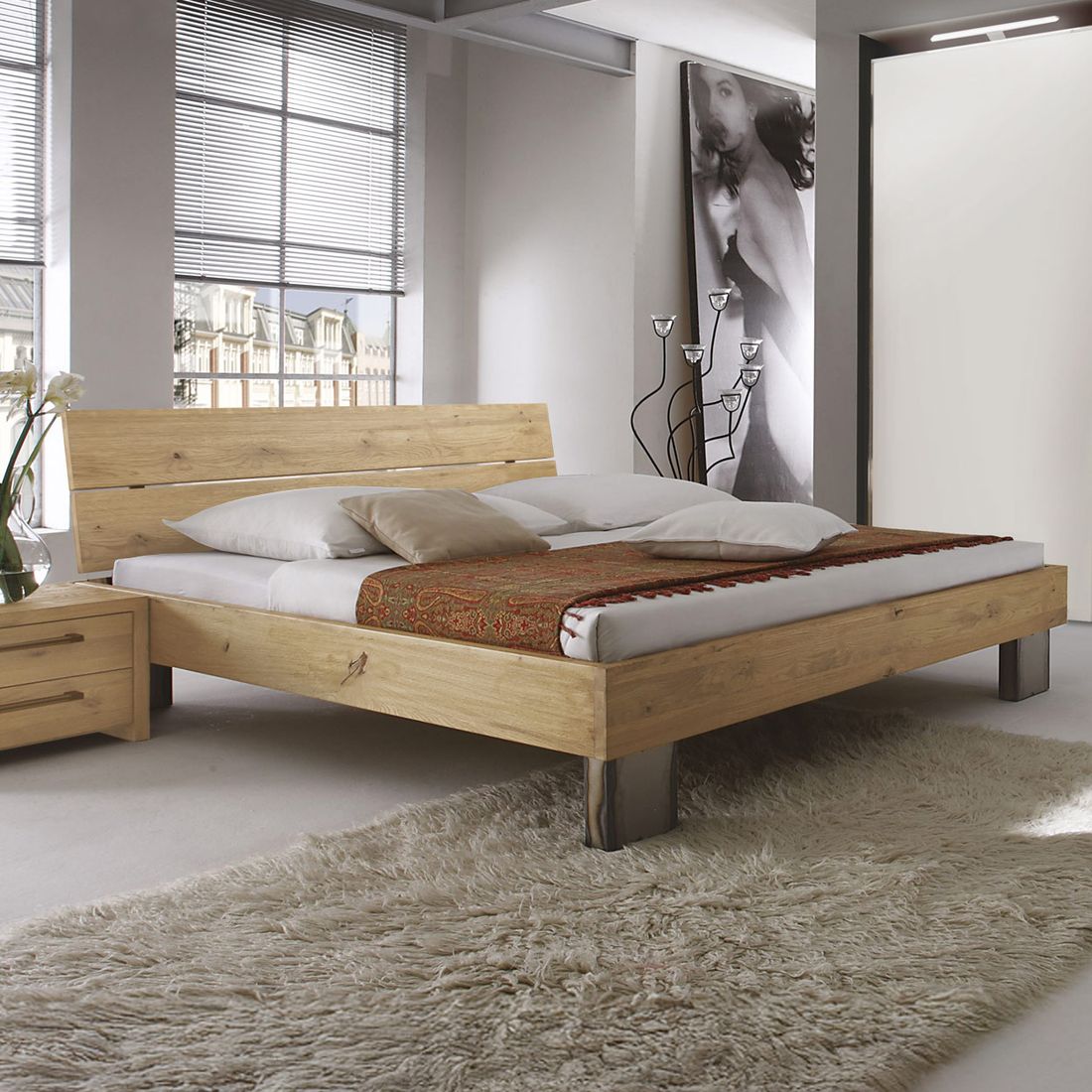 Bett Fuego Wildeiche Massivholz