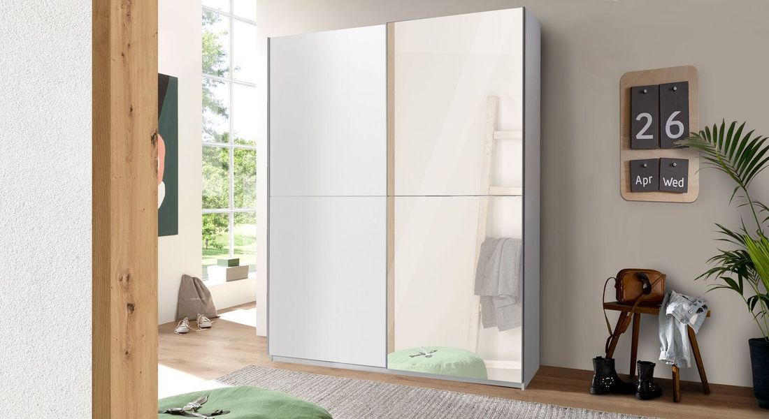 Schwebetüren-Kleiderschrank Salina mit Spiegel