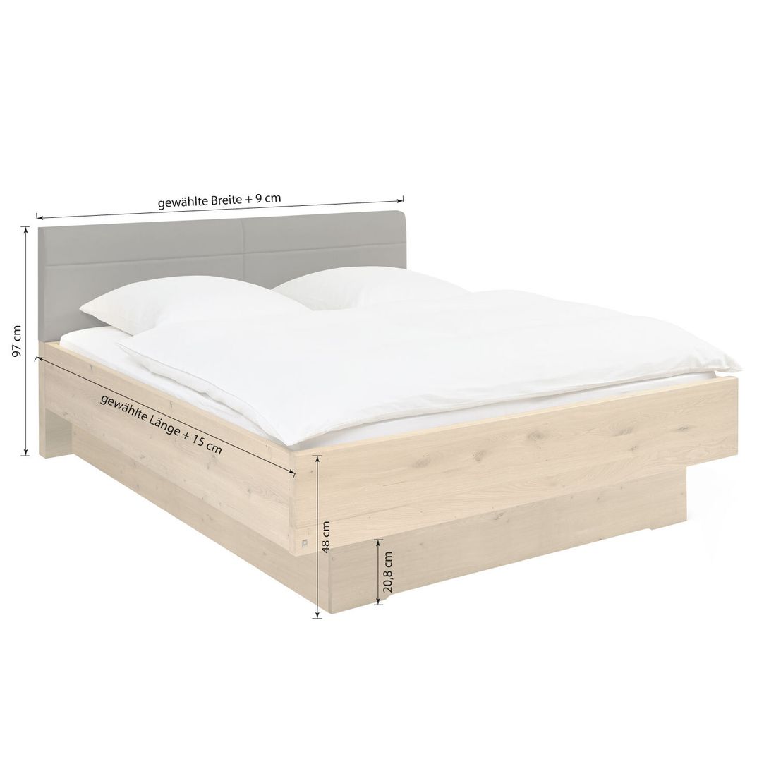 Musterring Bett San Francisco Komfort Eiche Dekor mit Schubkasten Havanna