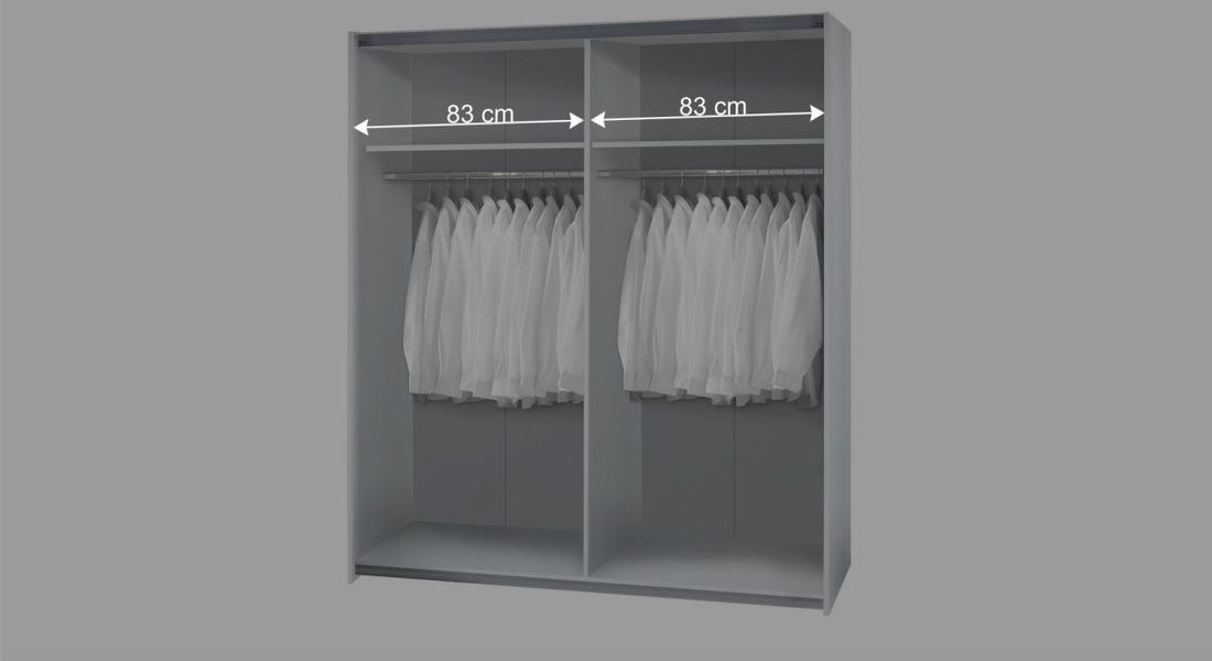 Schwebetüren-Kleiderschrank Salina mit Spiegel