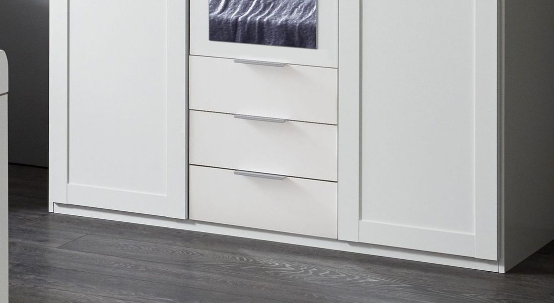 Drehtüren-Kleiderschrank Aradeo mit Schubladen