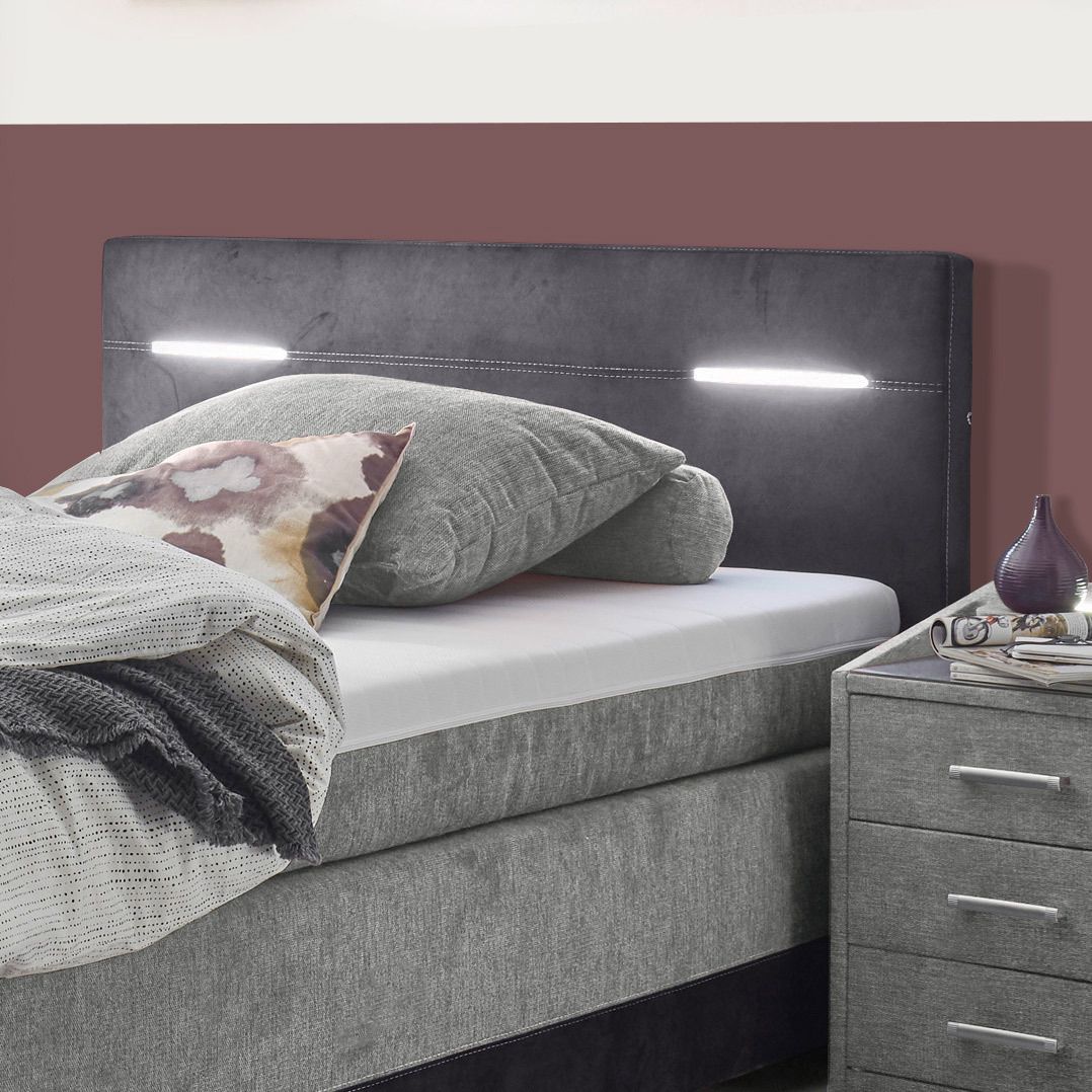 Boxspringbett Cody Webstoff mit Beleuchtung