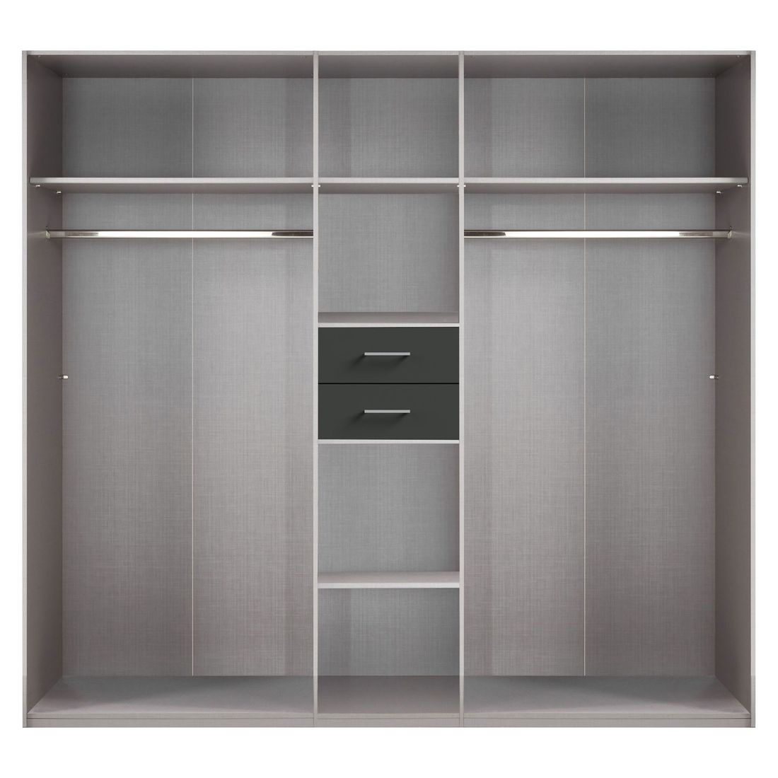 Drehtüren-Kleiderschrank Draha mit Spiegel und Schubladen