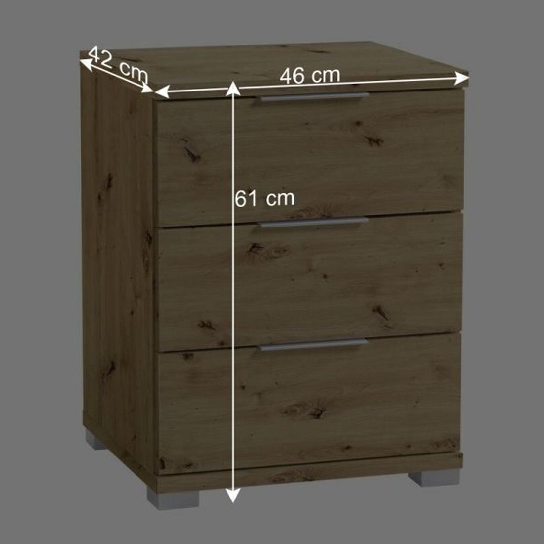 Nachttisch Madun Eiche Dekor H 61cm