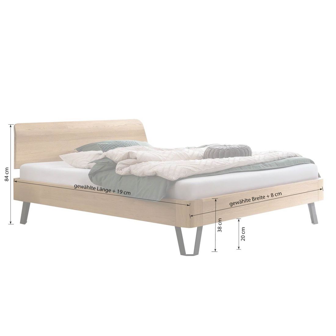 Bett Edimt Eiche Massivholz