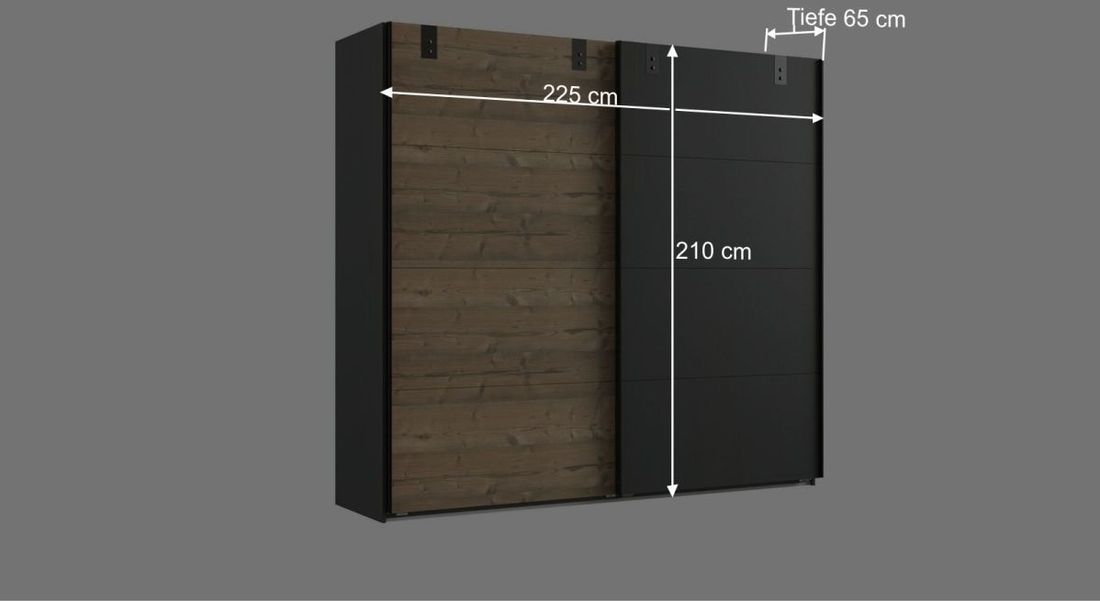 Schwebetüren-Kleiderschrank Midori Tanne Dekor
