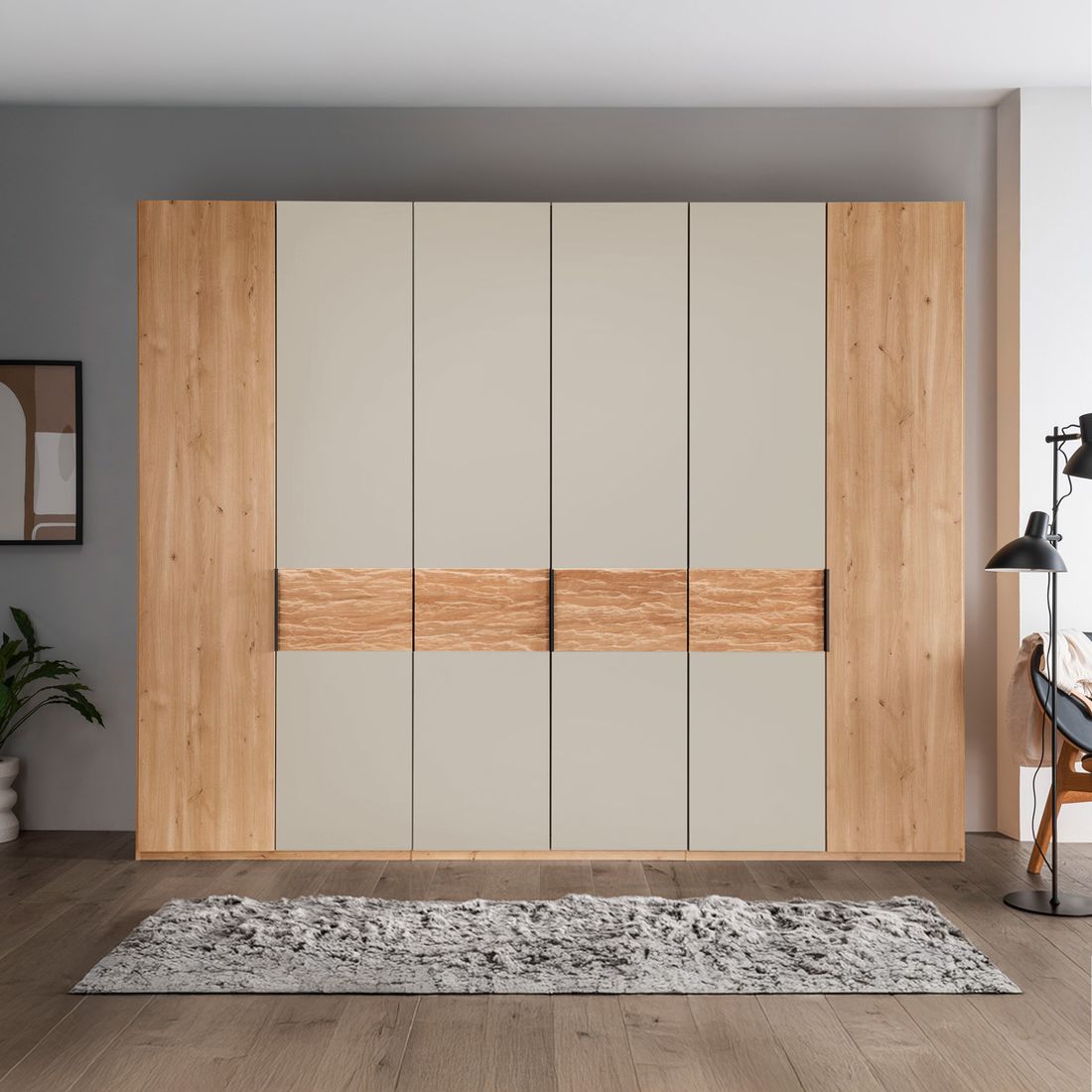 Drehtüren-Kleiderschrank Elian Eiche Dekor