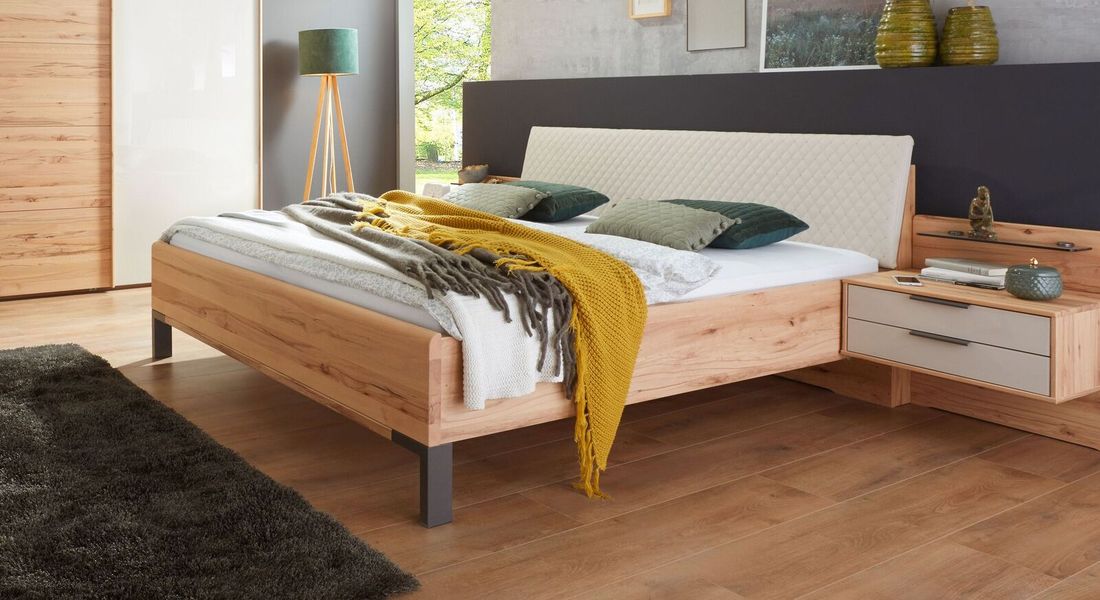 Bett Leandra Komfort Kernbuche teilmassiv