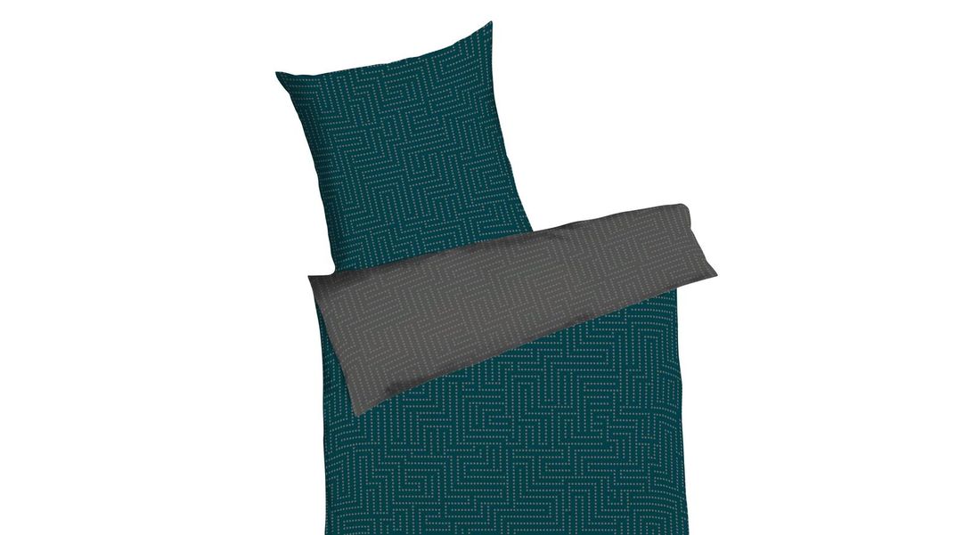 Mako-Satin-Bettwäsche Labirinto Smaragd