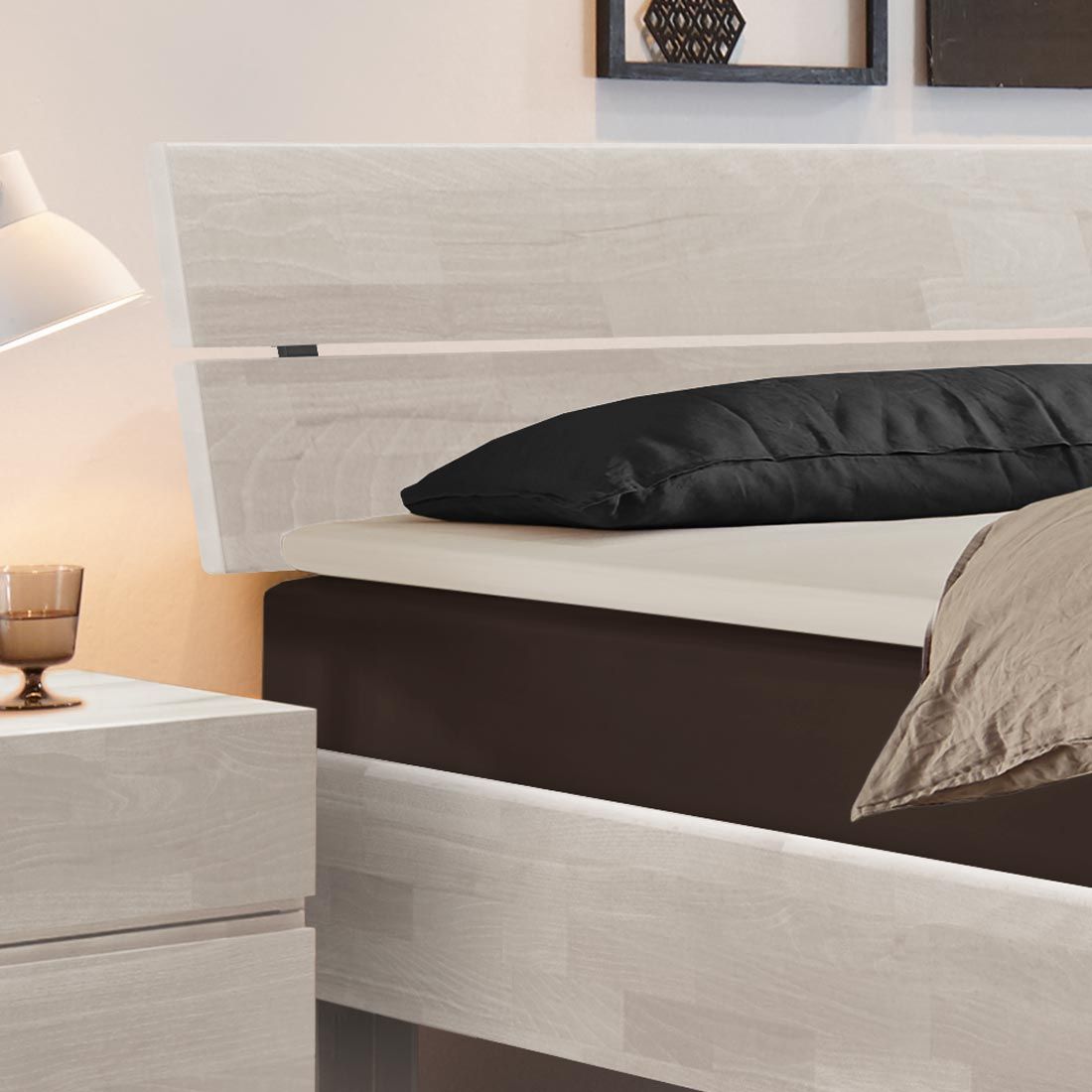 Boxspringbett Port-Louis Buche Massivholz