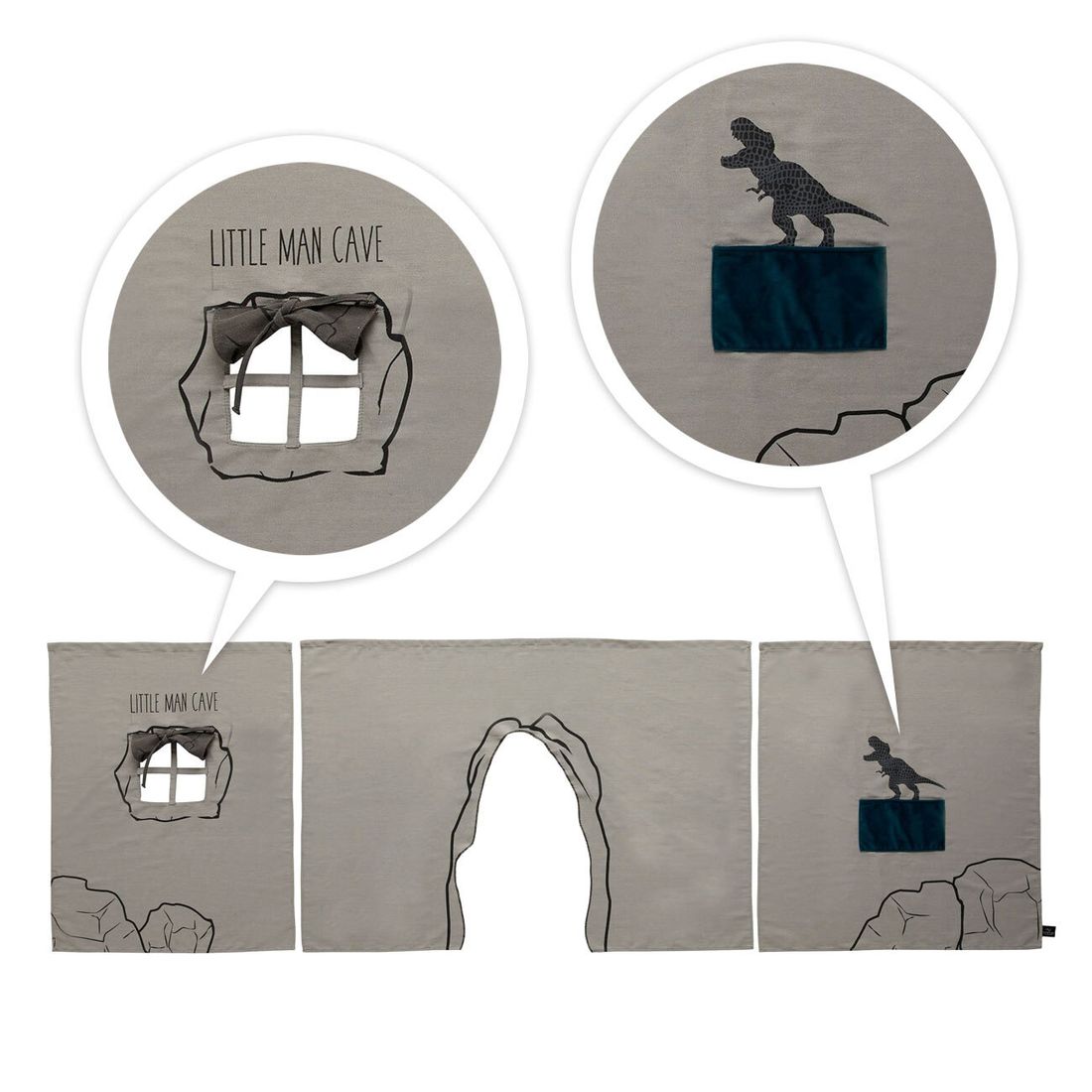 LIFETIME Midi-Hochbett Dino Kiefer Massivholz mit Lattenrost