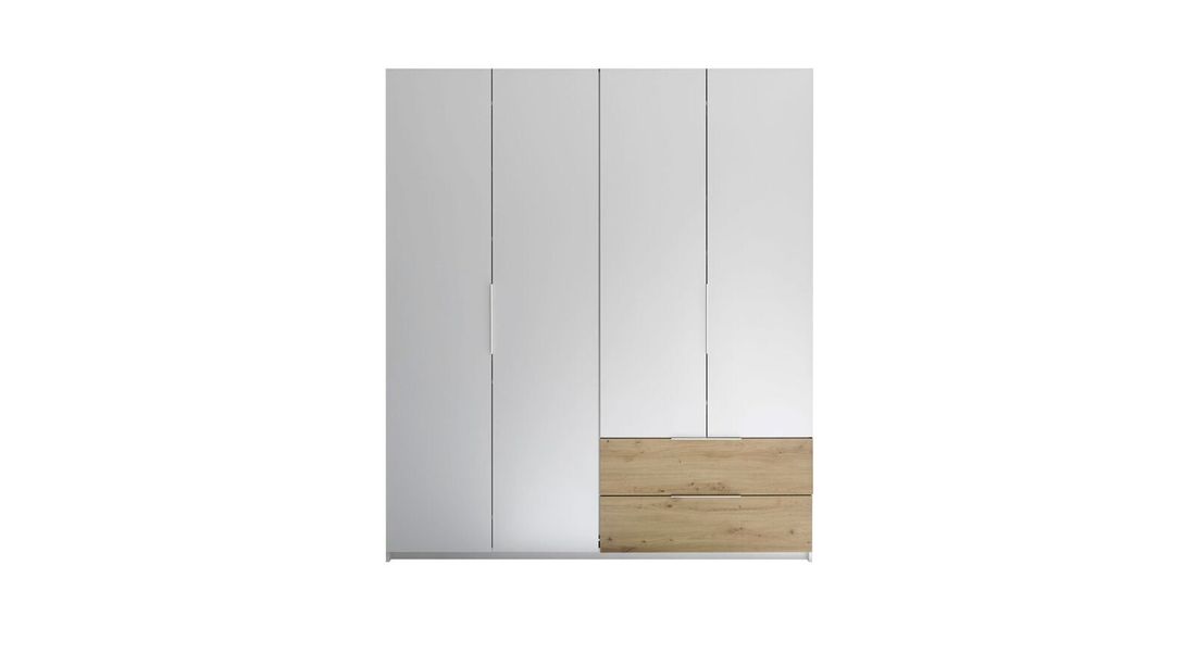Falttüren-Kleiderschrank Riona mit Schubladen 182x210cm