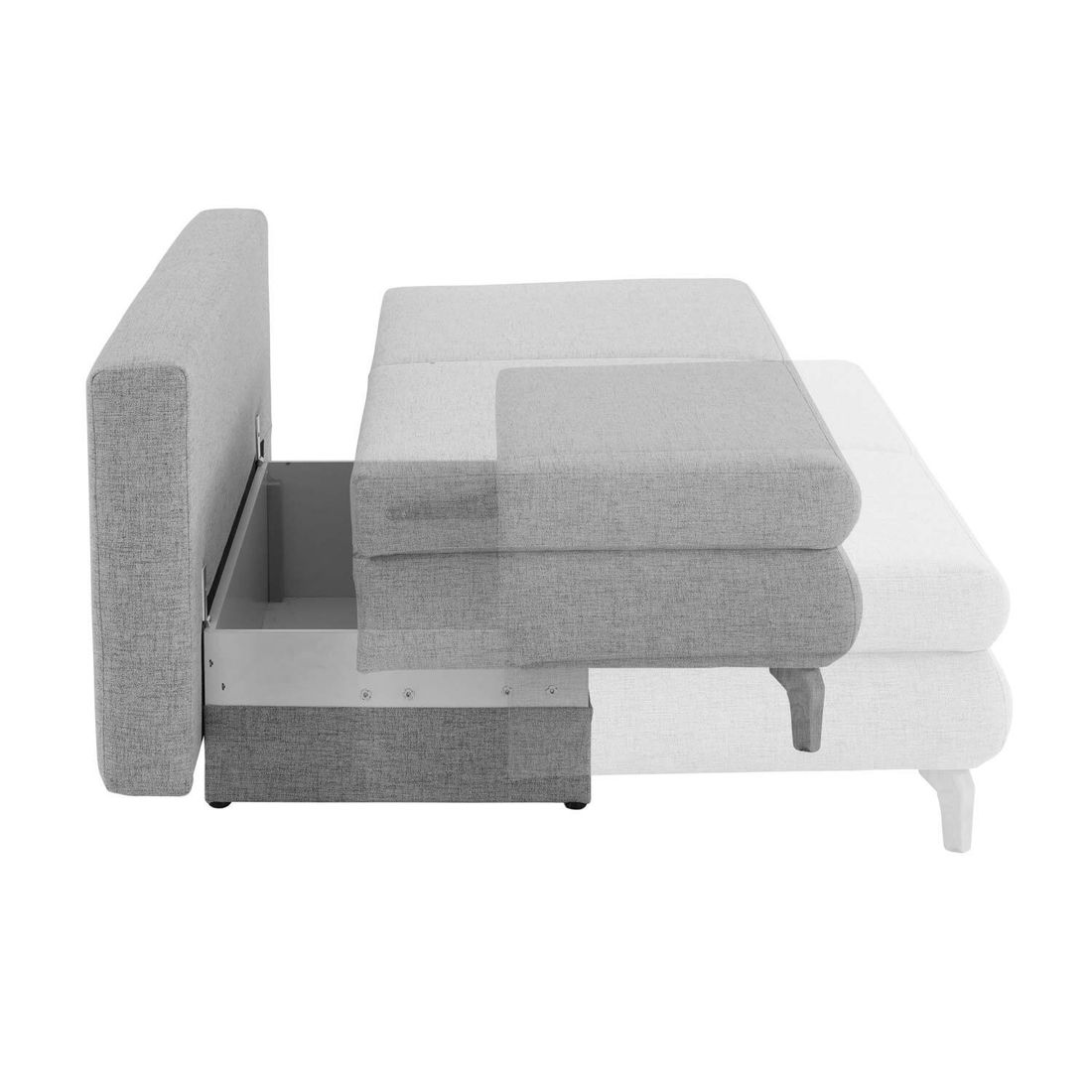 Schlafsofa Maranca Webstoff/Cord mit Bettkasten