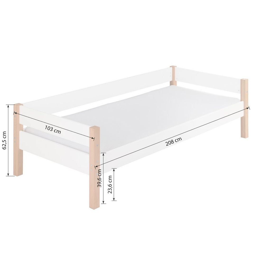 Bett Kids Nordic Buche teilmassiv mit Lattenrost