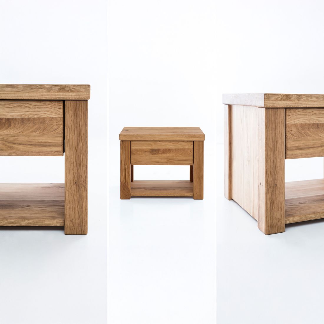 HOMELIV. Nachttisch Areska Wildeiche Massivholz H 40cm