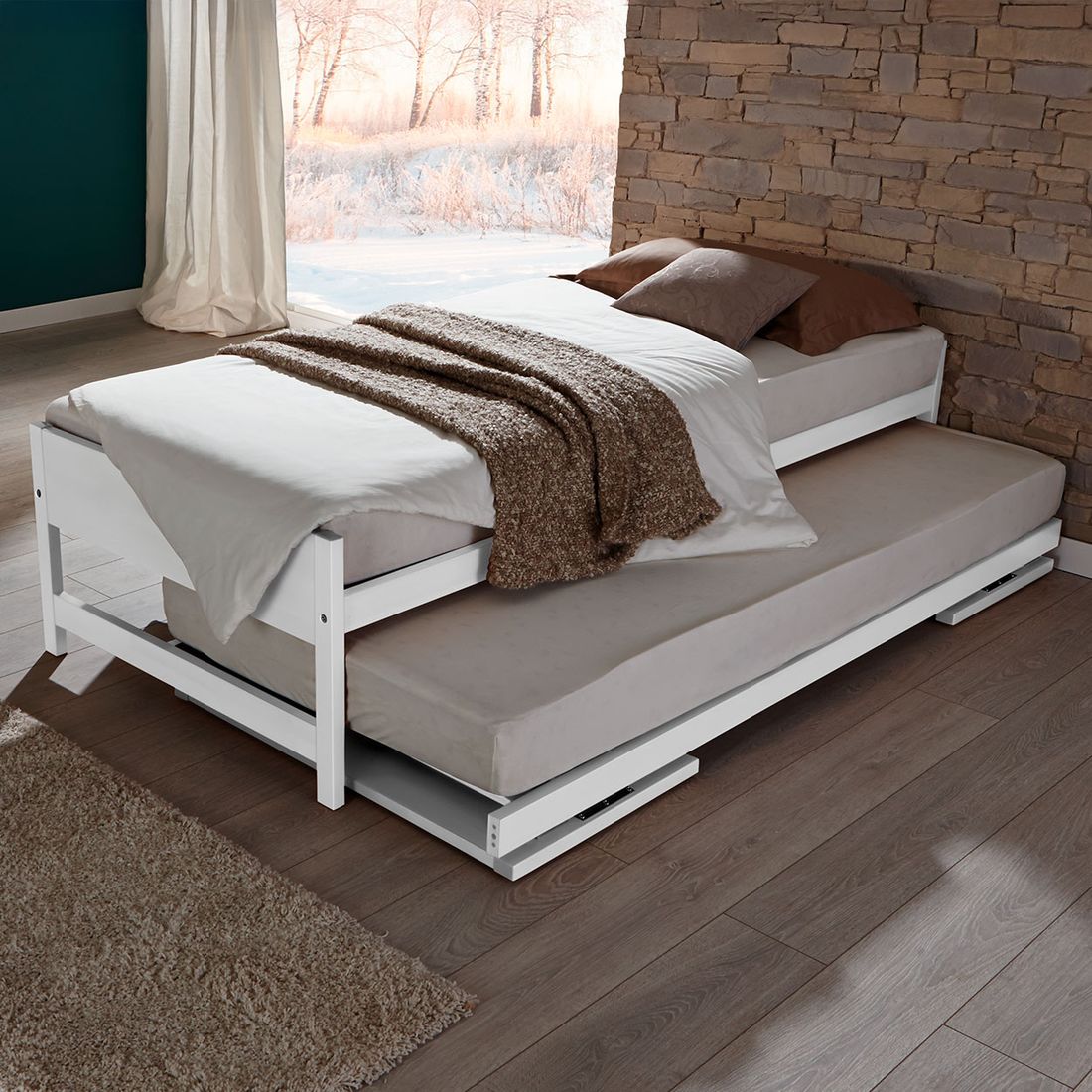 Ausziehbett On Top Buche Massivholz mit Lattenrost
