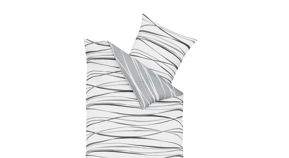 Mako-Satin-Bettwäsche Swinging Grey