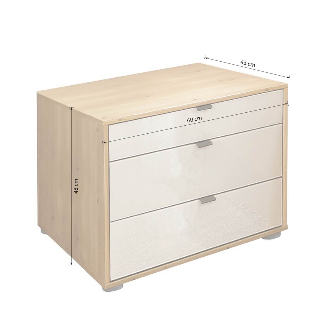 Nachttisch Nuvira Eiche Dekor H 48cm